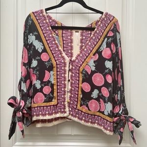 Free People Freshly Squeezed Cropped Boho Top